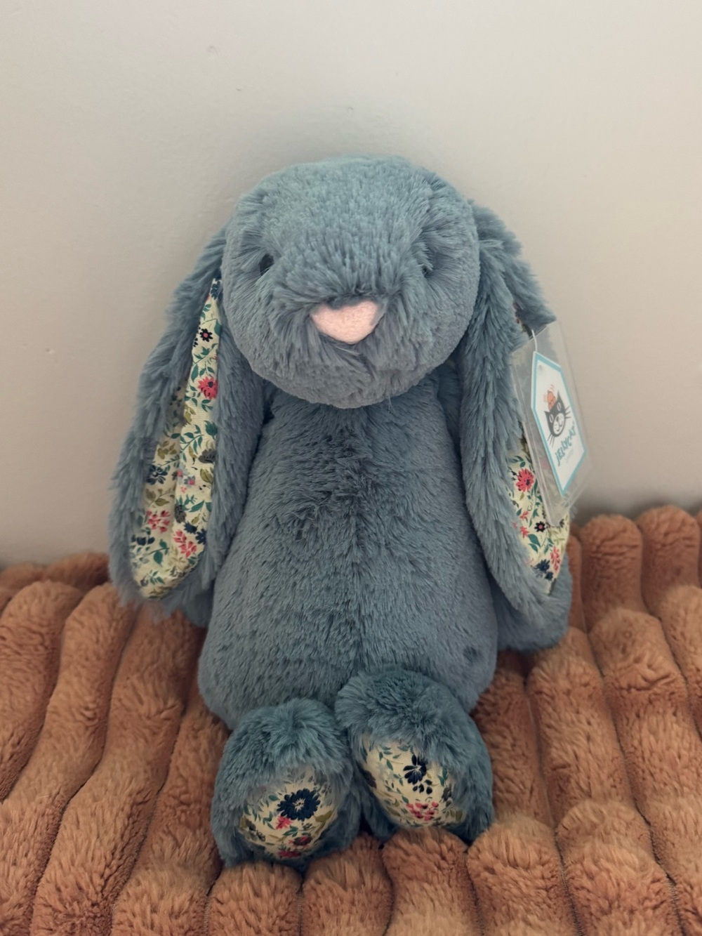 Jellycat Medium Dusky Blue Blossom Bunny (Retired!)